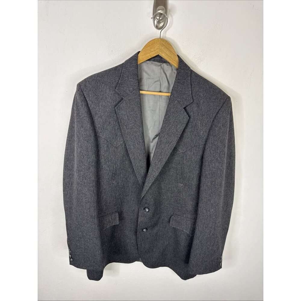 Vintage Circle S Western Blazer Gray 42R Two Button USA Yellowstone
